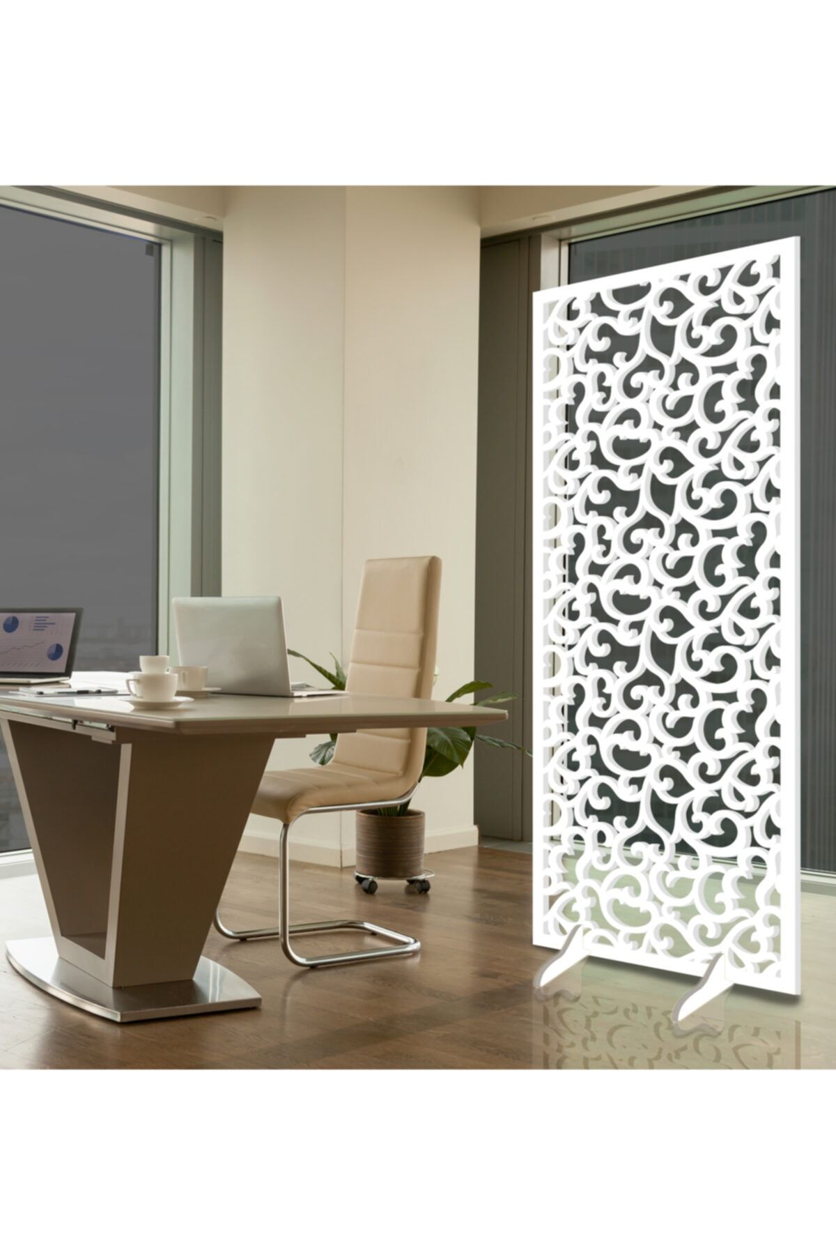 Liar Dekor Liar Ahşap Seperatör (PARAVAN) - Ksp-207 - (18 MM) - (85 CM X 210 CM) - (BEYAZ)