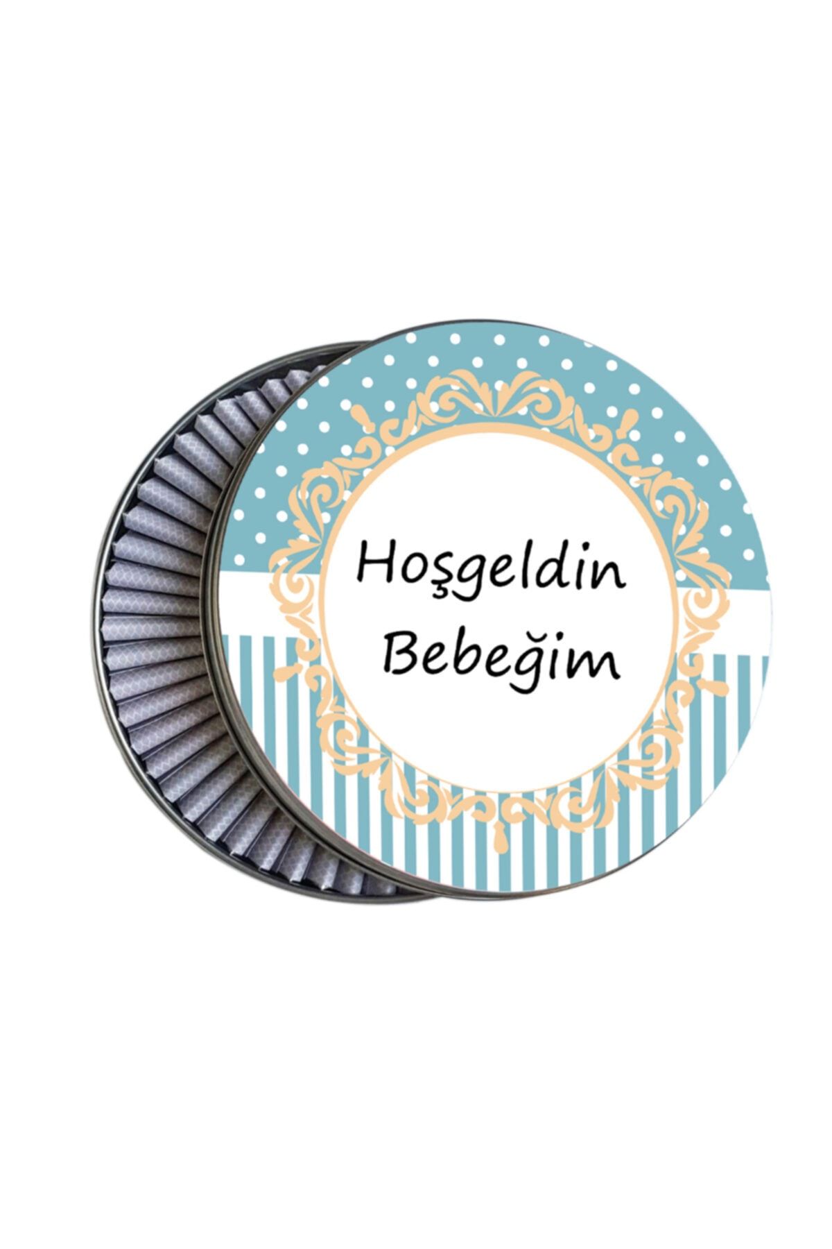 Nutat Erkek Bebek Çikolatası (50 Adet Madlen Çikolata + Küçük Metal Kutusu)