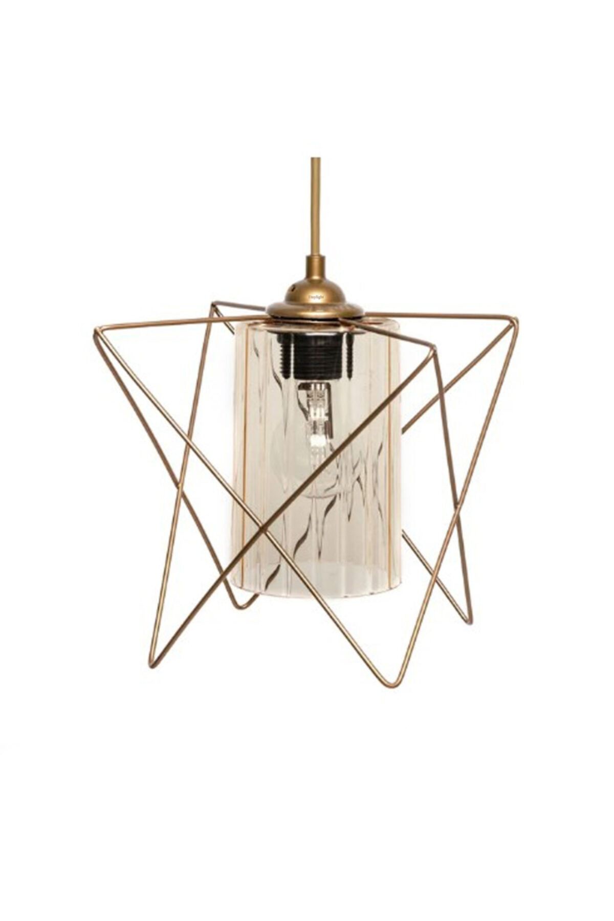 Etsylight Özel Üretim Golden Prizma Glass One Mutfak, Salon Avize