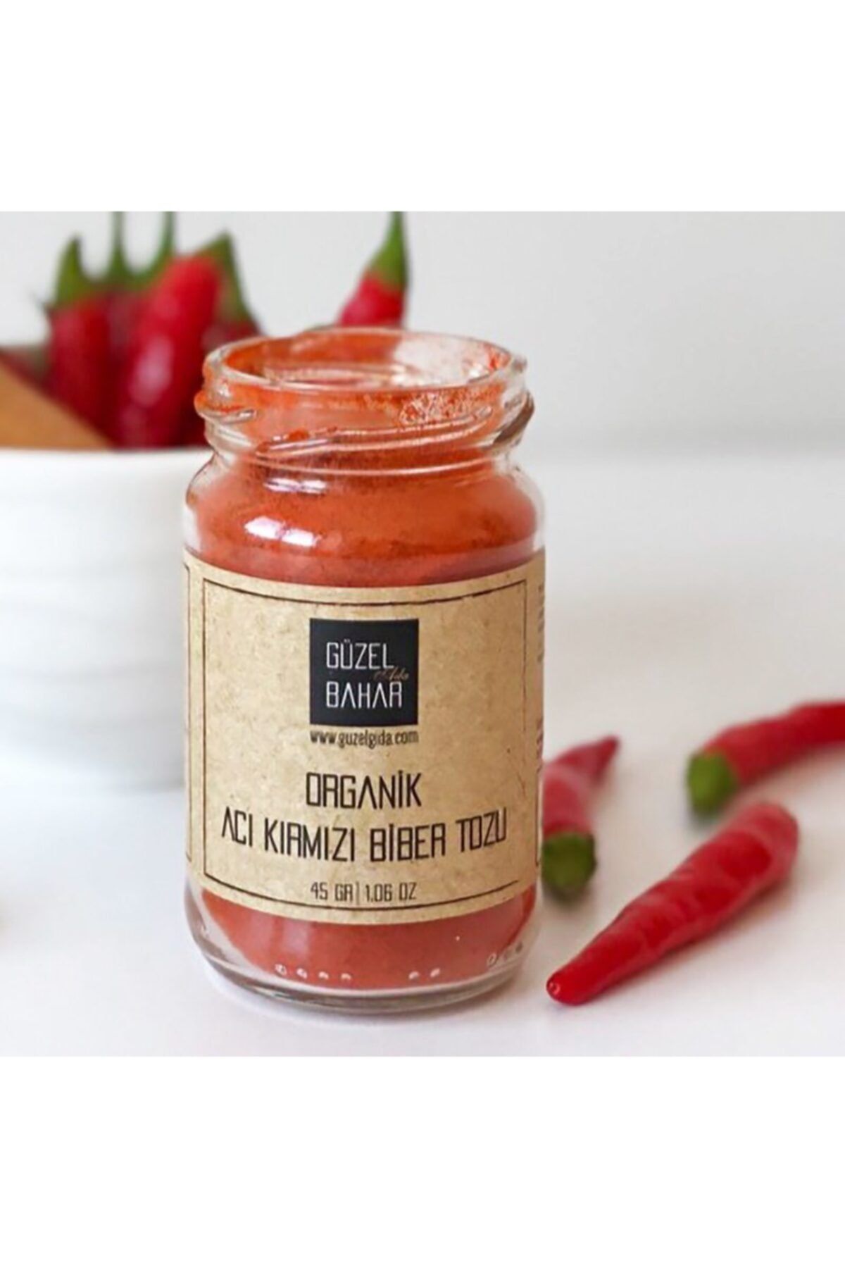 Güzel Gıda Organik Acı Kırmızı Toz Biber - 45 Gr