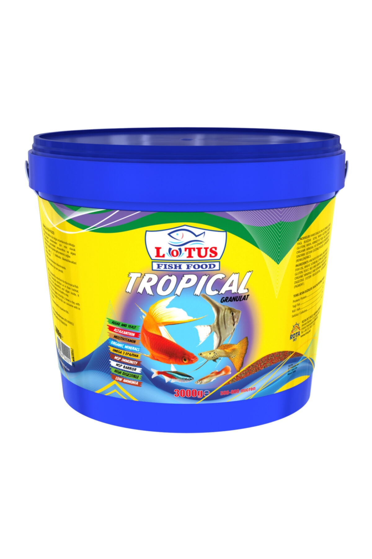Lotus Tropical Granulat 3 Kg Lepistes Melek Tetra Kova Akvaryum Balık Yemi
