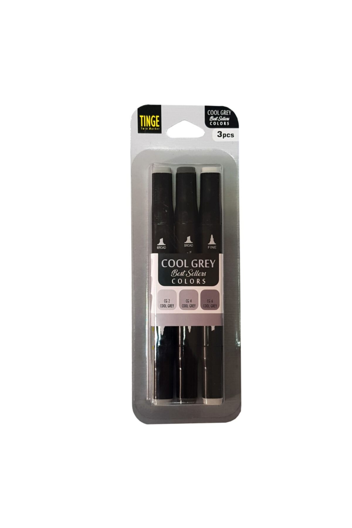 Tinge 3'lü Çift Uçlu Marker Seti Cool Grey (mcg3)