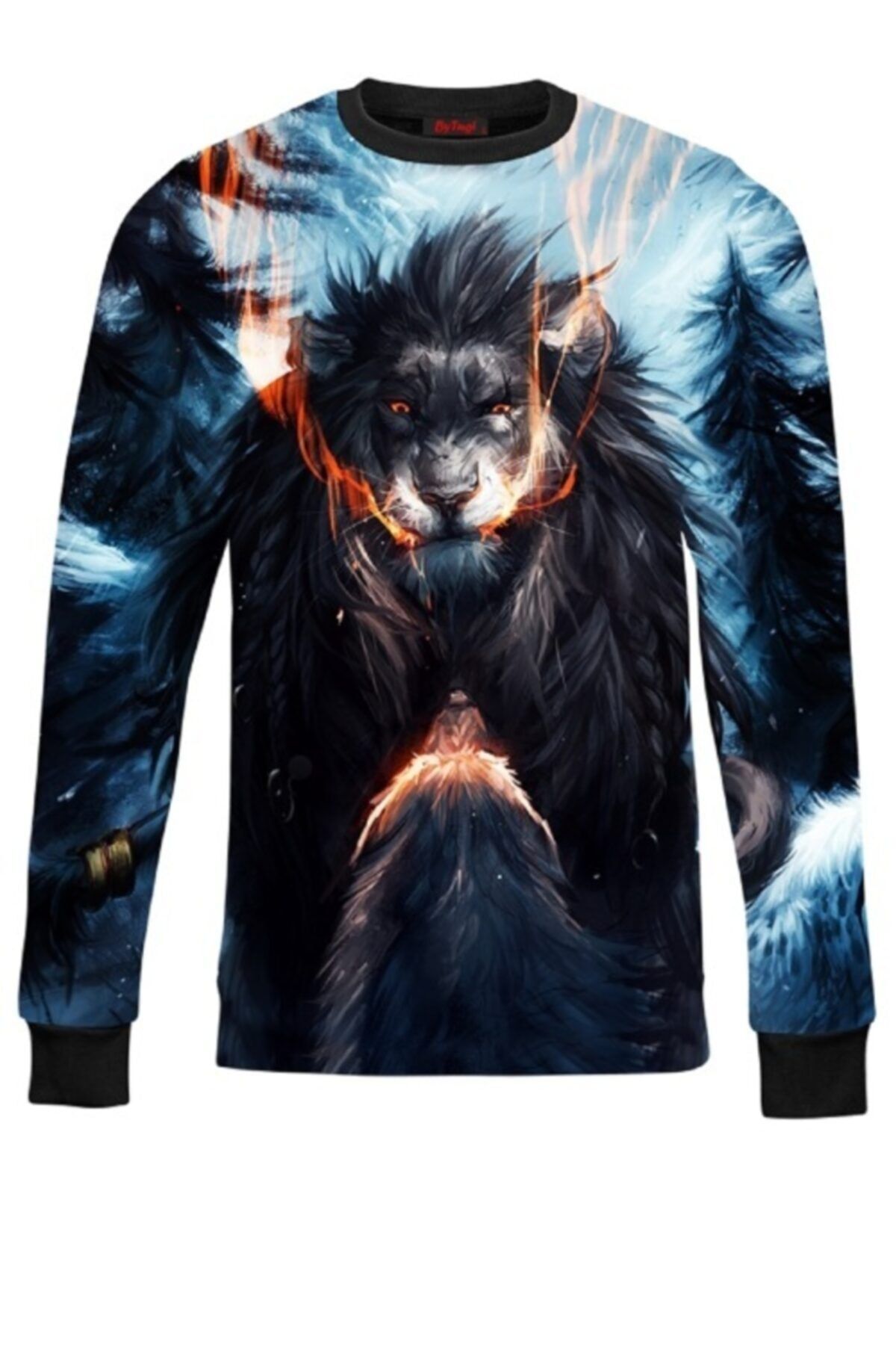 bytugi erkek lacivert 3d kurt baskili sweatshirt s463 fiyati yorumlari trendyol
