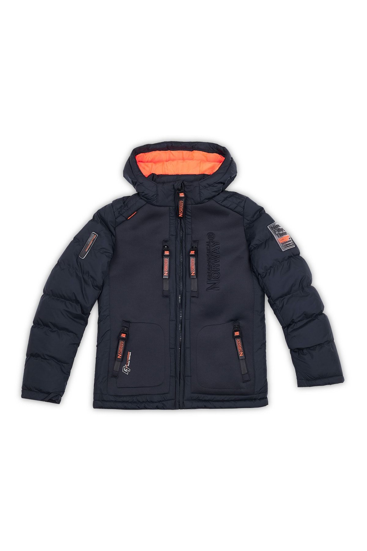 Norway Geographical Unisex Çocuk Lacivert Kapüşonlu Outdoor Parka