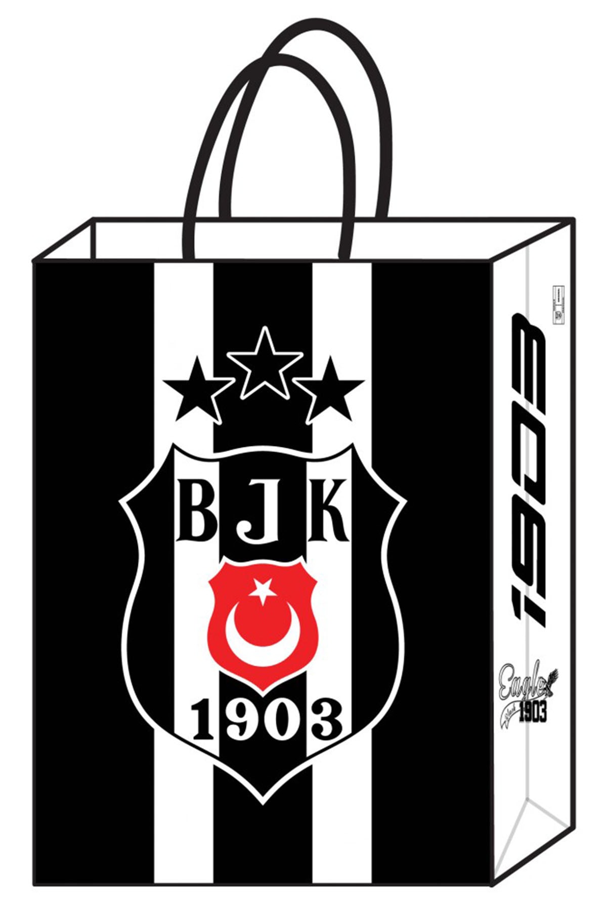 Partijet Beşiktaş Lisanslı Kraft Hediye Çantası 18x8x24 cm 12'li