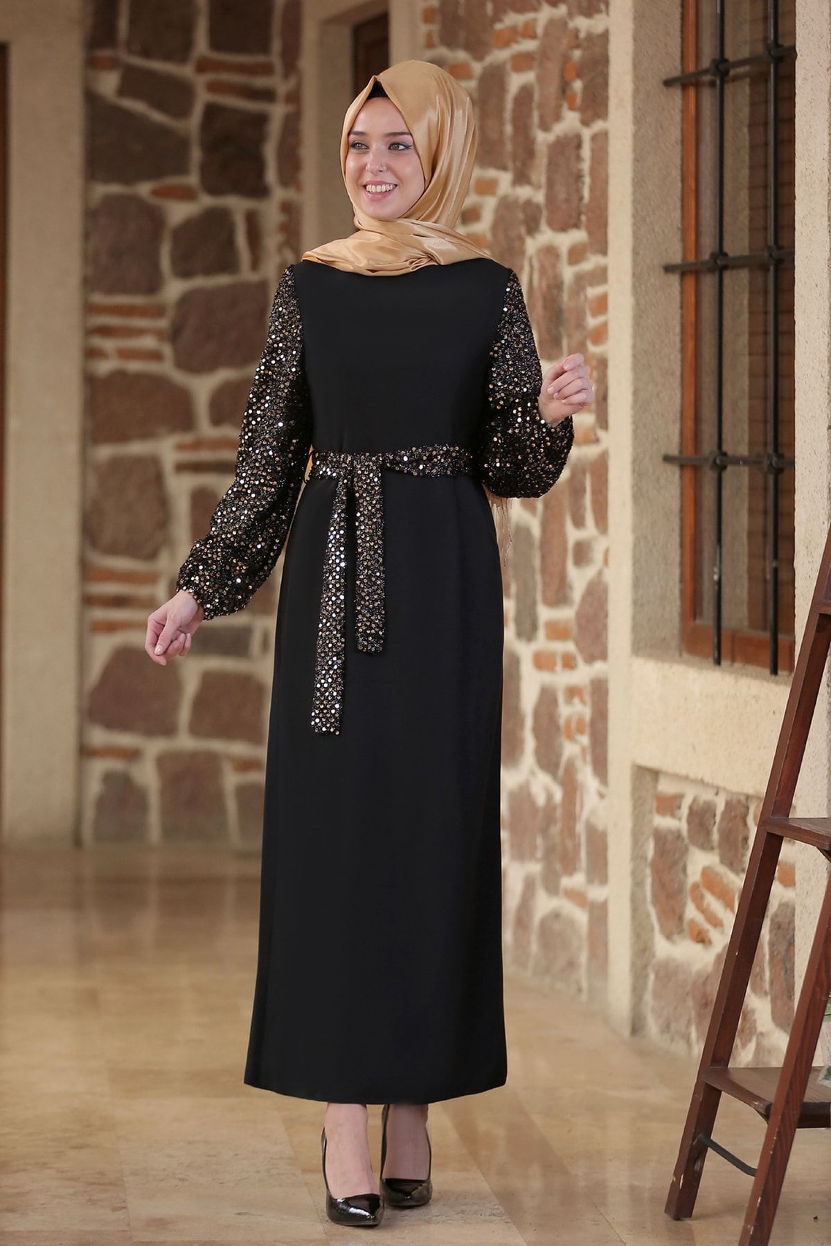 emsale Nefes Elbise - Gold