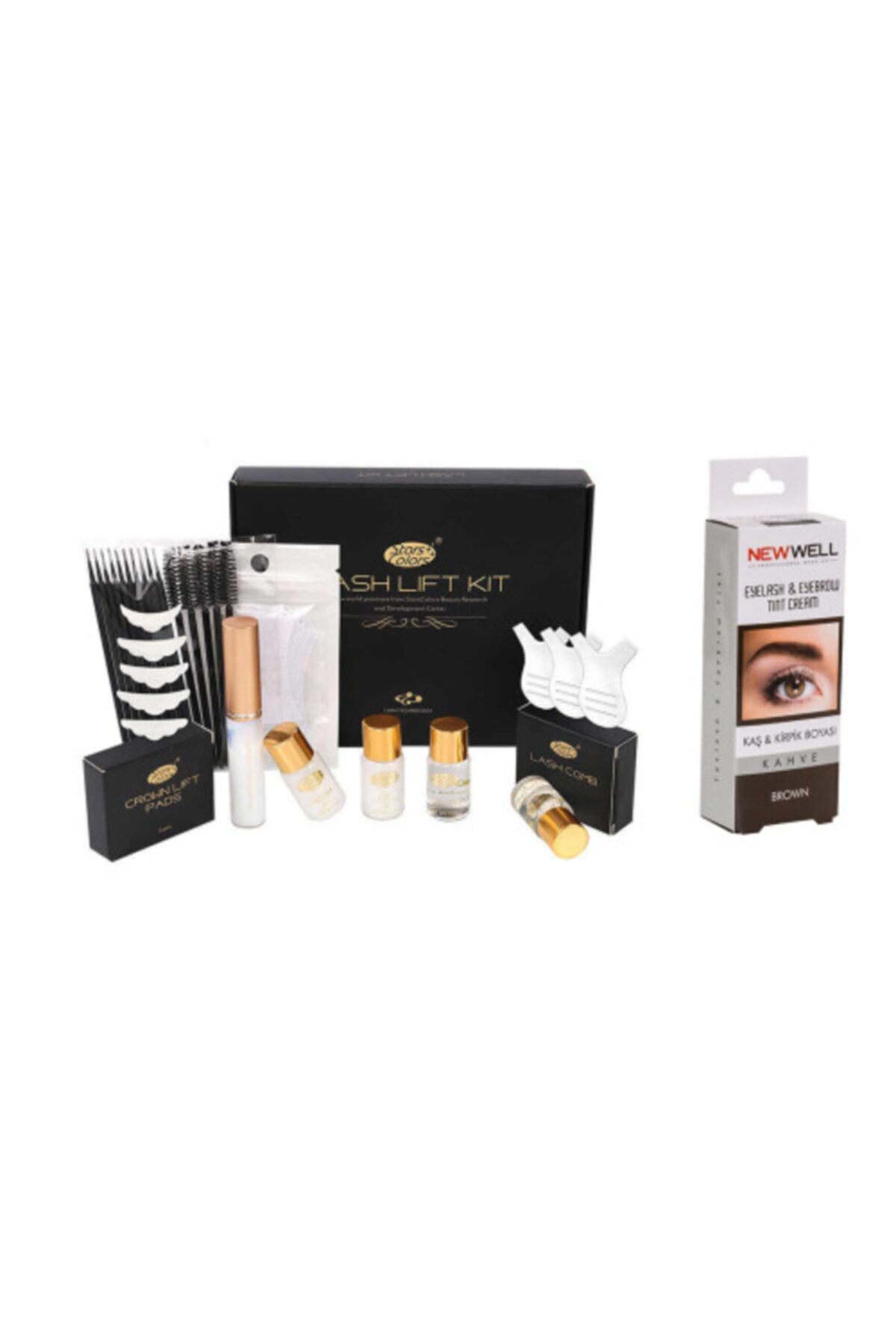 stars colors ® Kirpik Lifting, Lash Lift, Kirpik Lifting Seti Perma Kirpik Boyası Ile Full Set -brown