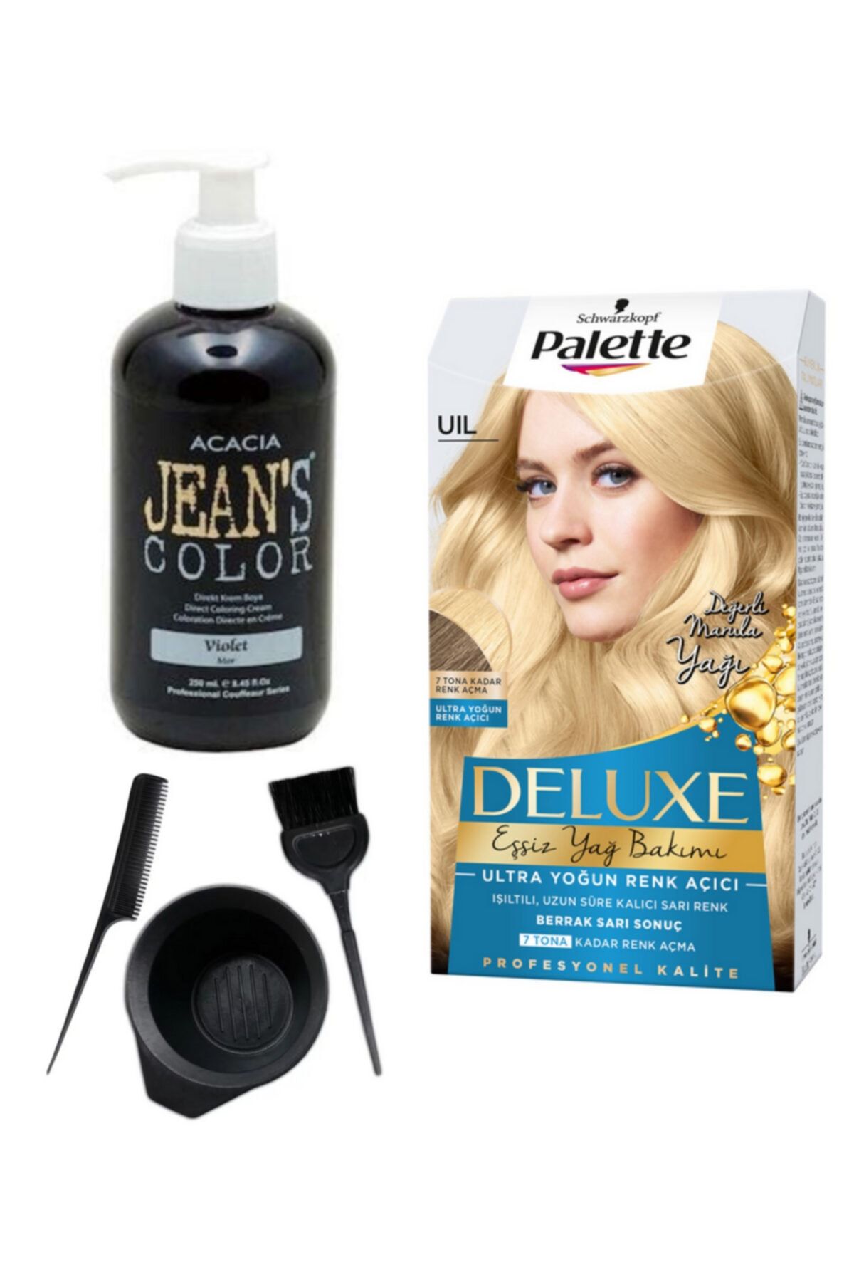 palette deluxe uil ultra yogun renk acici ve acacia mor sac boya seti fiyati yorumlari trendyol