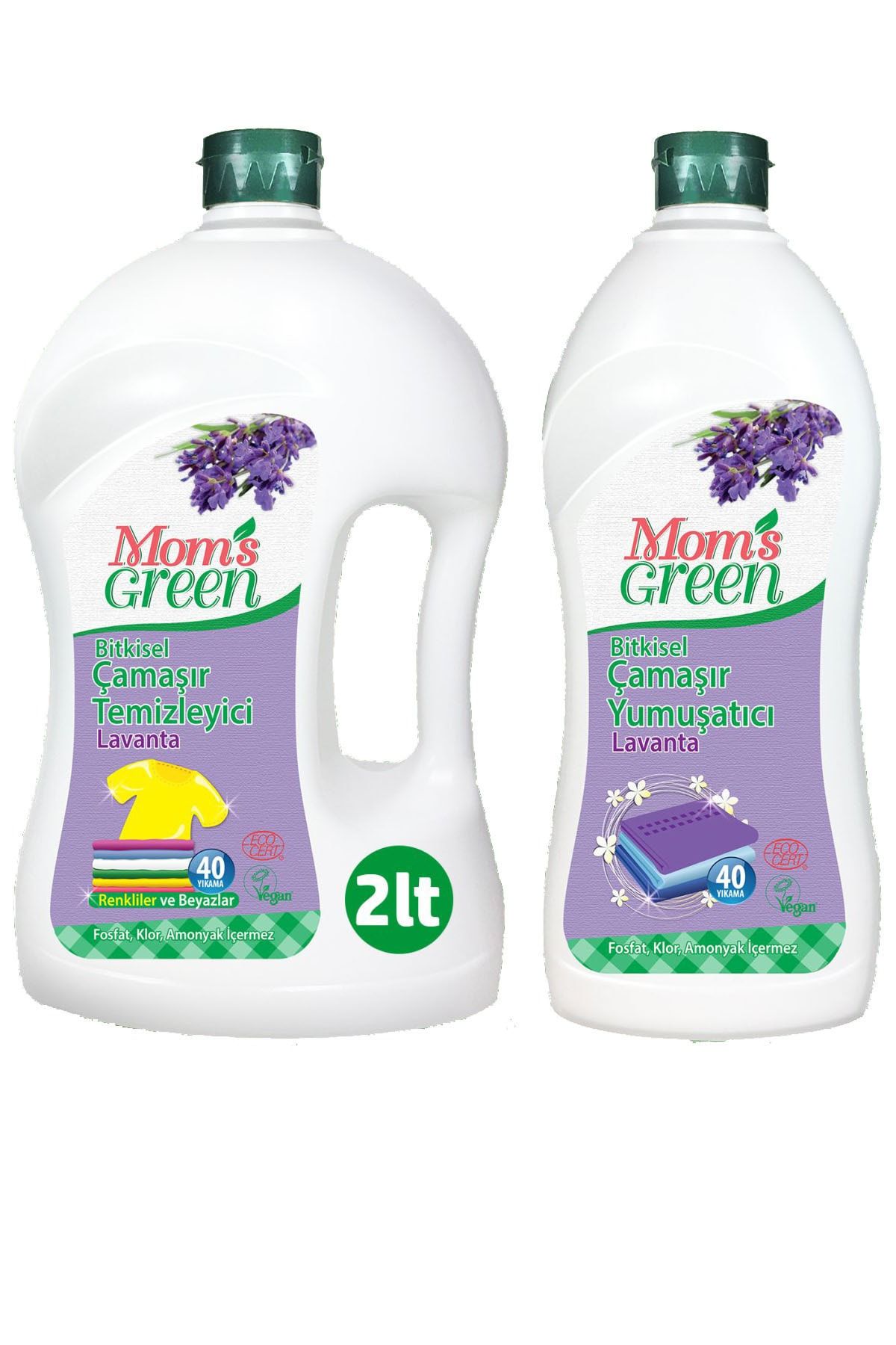 Mom's Green 2'li Set Bitkisel Çamaşır Temizleyici 2 Lt Lavanta - Bitkisel Yumuşatıcı 1 Lt Lavanta