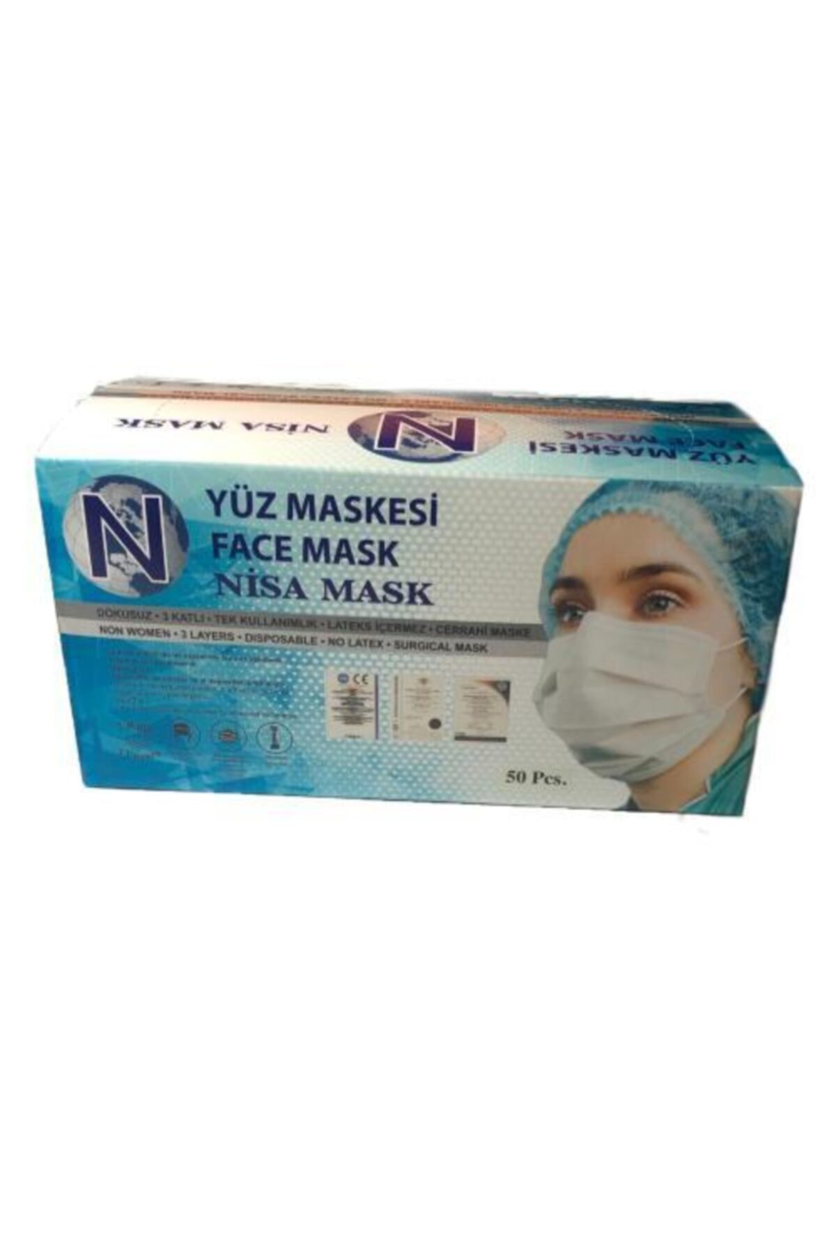 nisa mask dokusuz 3 katli tek kullanimlik cerrahi maske fiyati yorumlari trendyol
