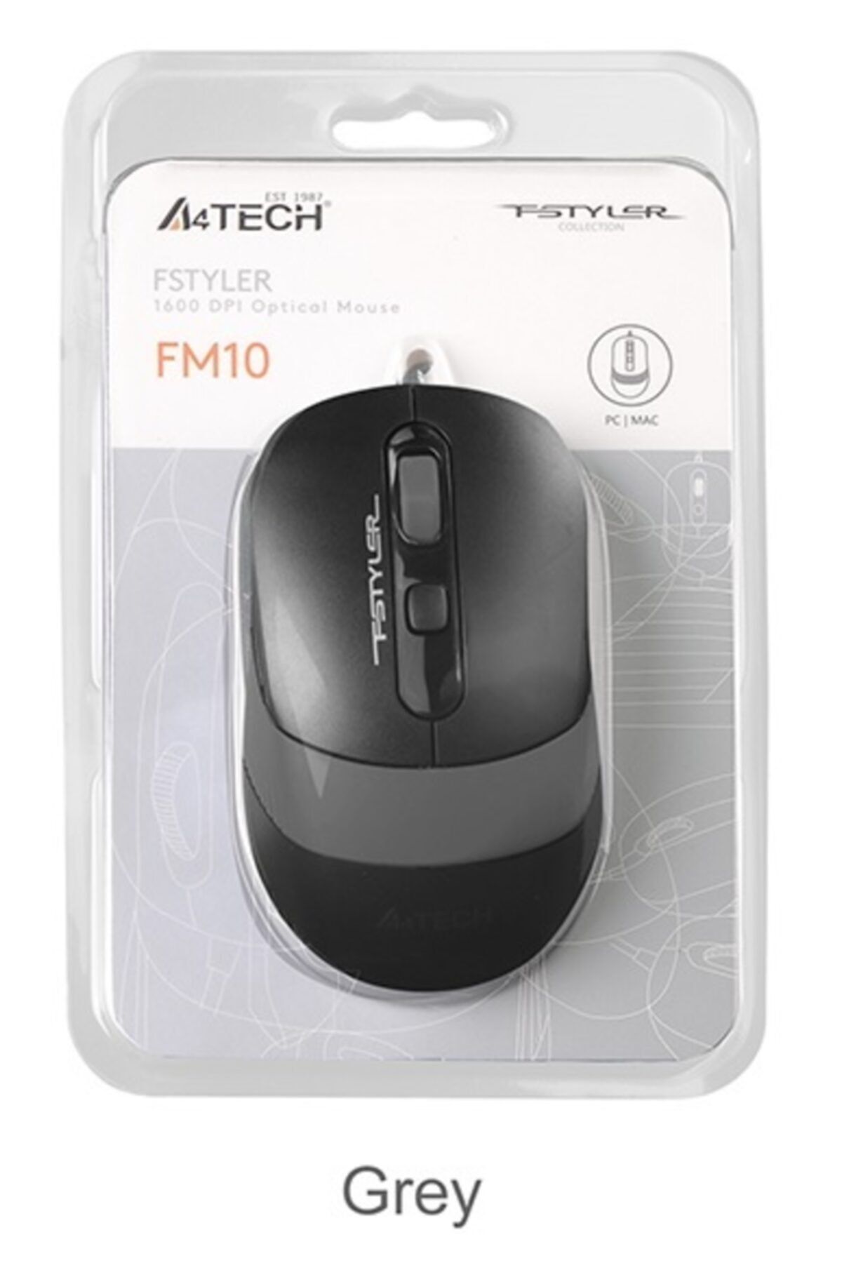 A4 Tech Fm10 Usb Fstyler Gri Optik 1600 Dpı Mouse