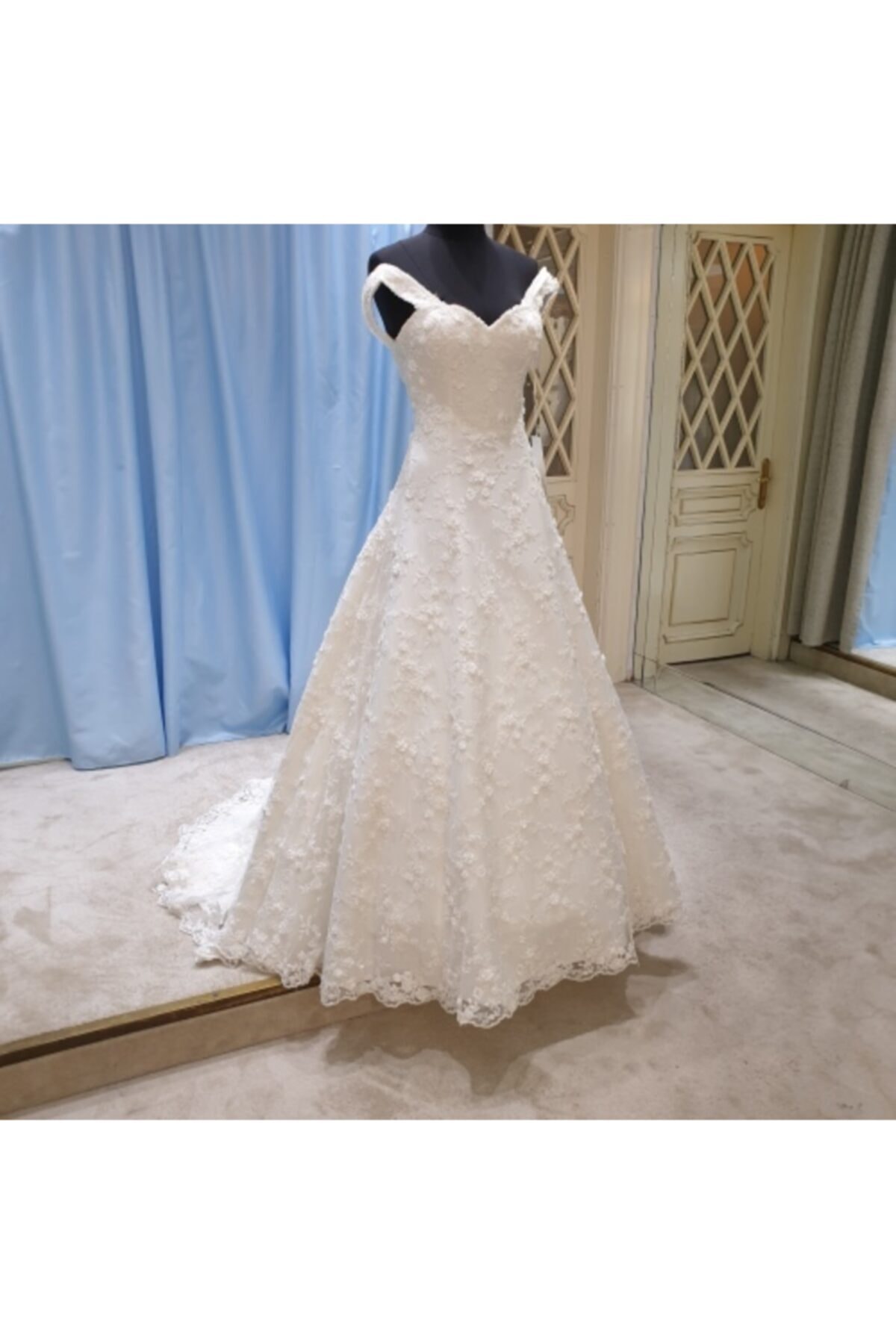 Düzey Moda Kadın Ekru Komple Dantel Gelinlik