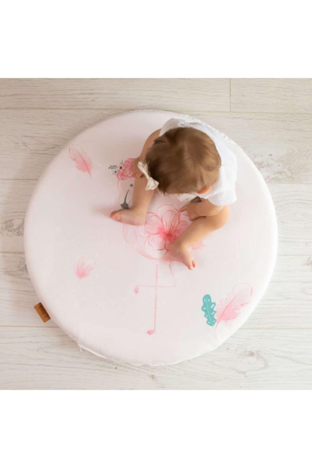 Baby Z Collection Flamingo Desenli Küçük Yuvarlak Oyun Matı