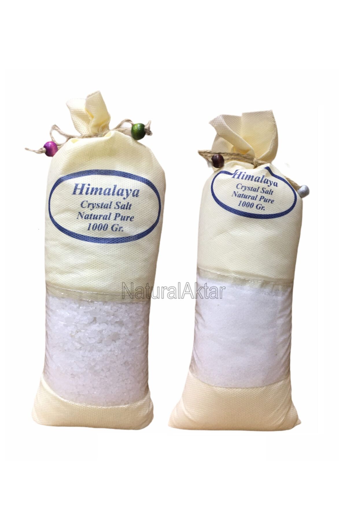 NaturalAktar Himalaya Kaya Tuzu 1adet Öğütülmüş 1adet Tane Kristal Sofralık 1kgx2adet- 2kg