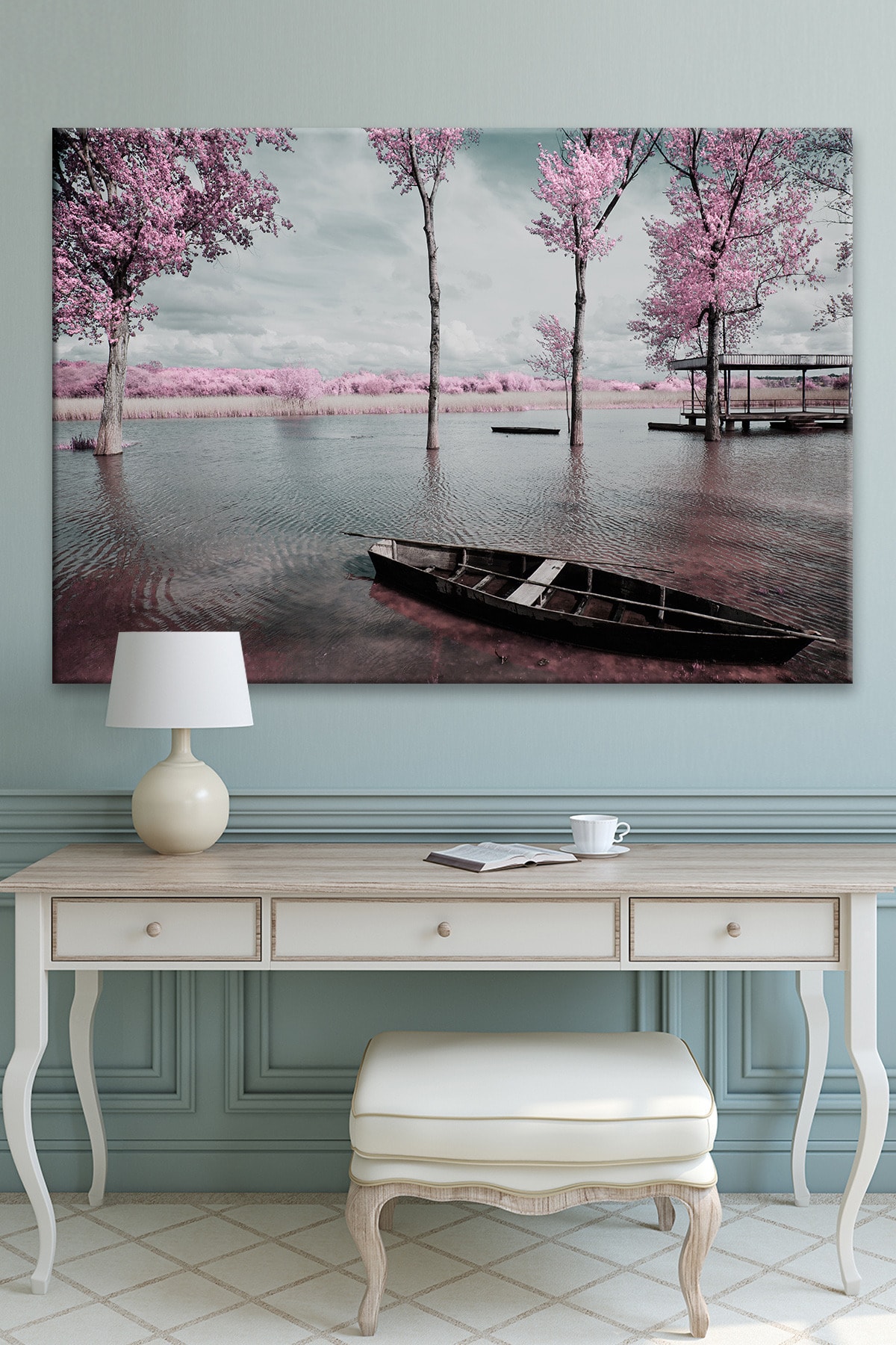 Nazenin Design Göl Ve Doğa Muhteşem Manzara Kanvas Tablo (70x50 Cm Ölçü)