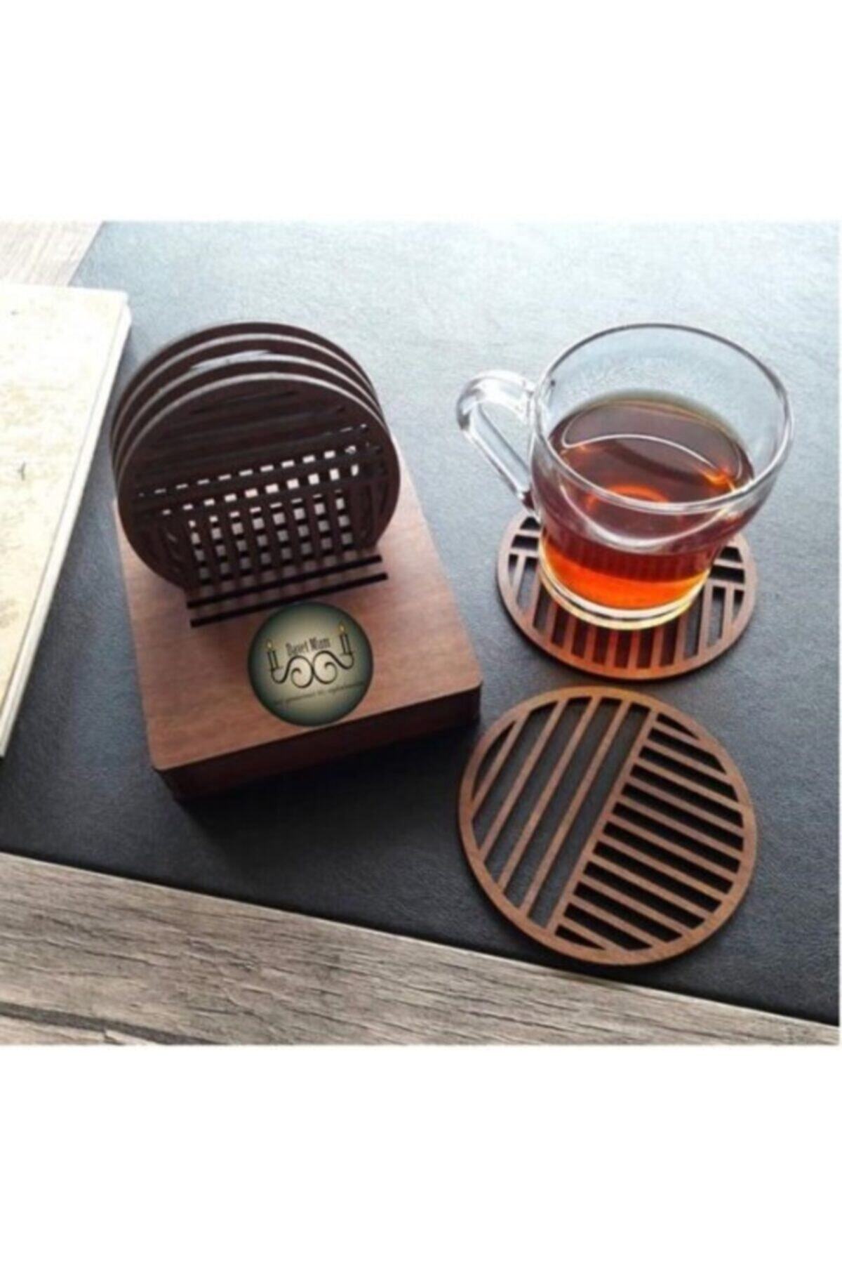 Davet Mum Bardaklığı Altlığı Modern 6 Lı Set