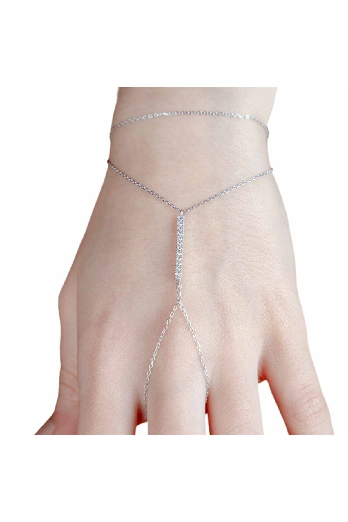 Afrodit Silver Kadın Beyaz Çubuk Tasarım Gümüş Şahmeran