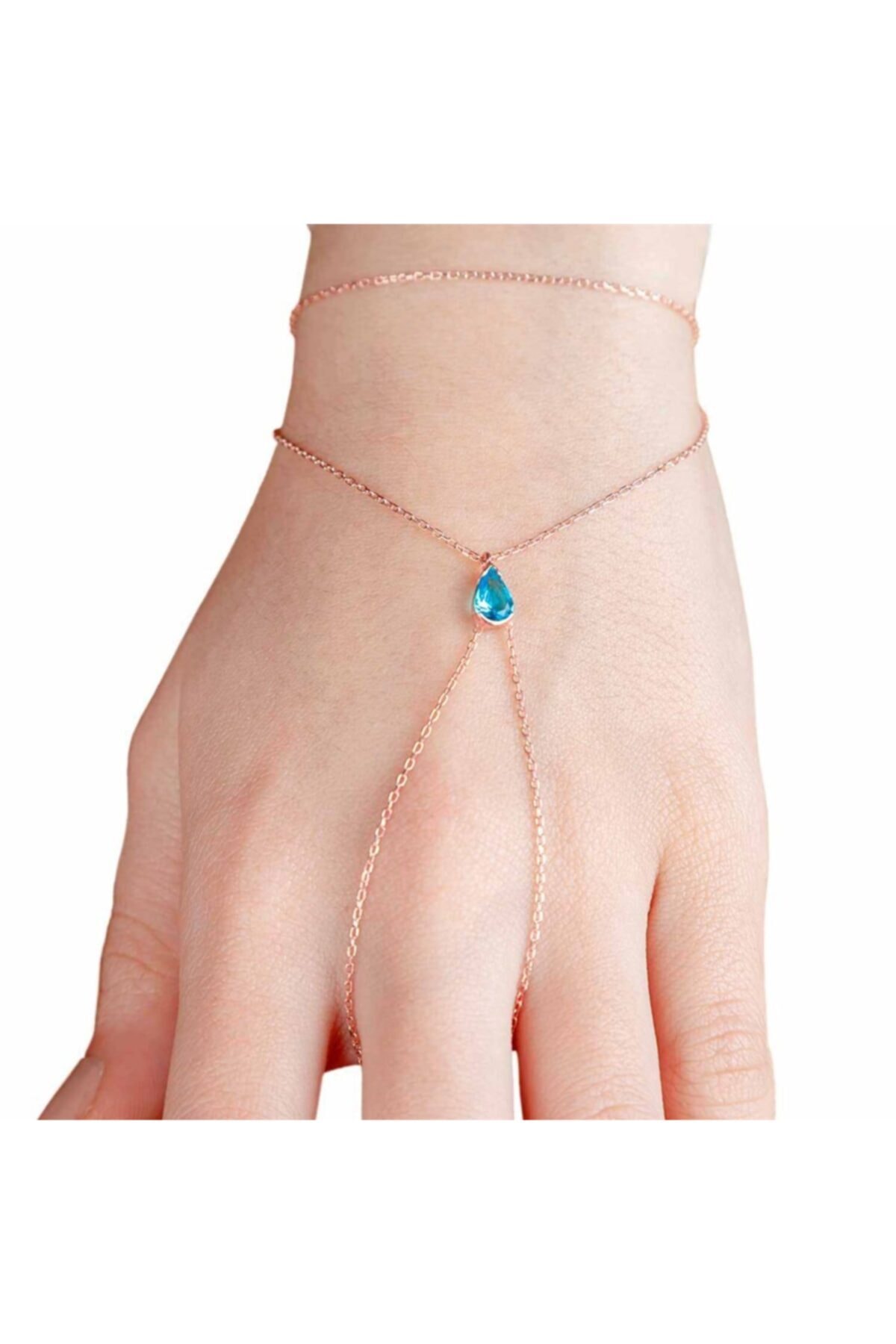 Afrodit Silver Kadın Rose Akumarin Taşlı Tasarım Gümüş Şahmeran