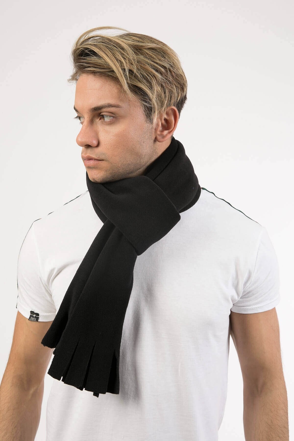 Mossta Erkek Siyah Polar Atkı