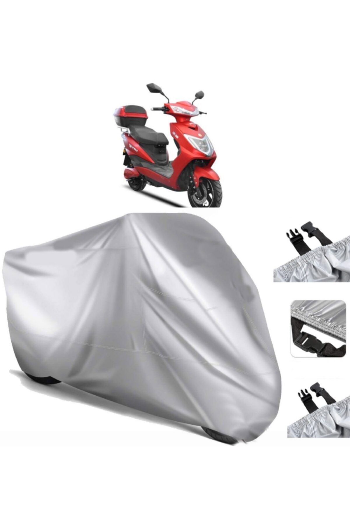 CoverPlus Yuki Yk-31 Leili 6000 Elektrikli Motor Brandası Arka Çanta Uyumlu (bağlantı Tokalı)