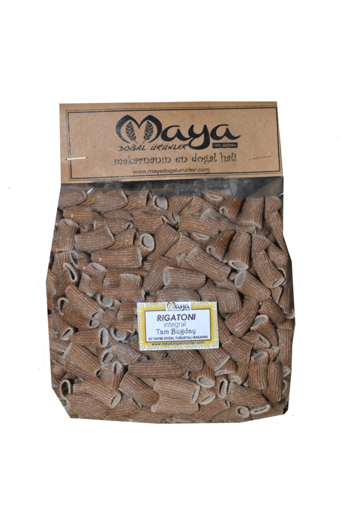 MAYA DOĞAL ÜRÜNLER Rıgatonı Tam Buğday Kepekli Makarna 500gr