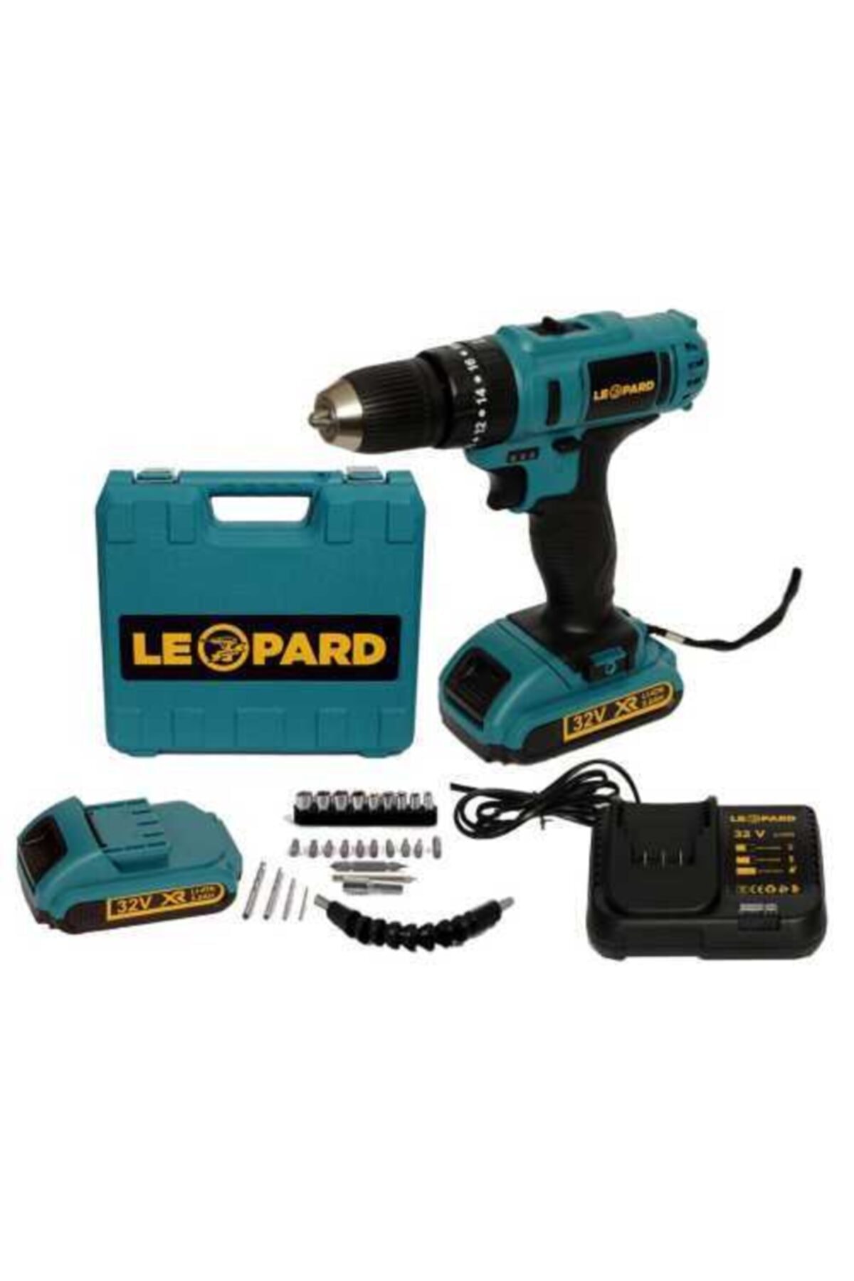 Leopard Power 32 V 5 Ah Darbeli Şarjlı Vidalama Çift Akülü 27 Parça Setli