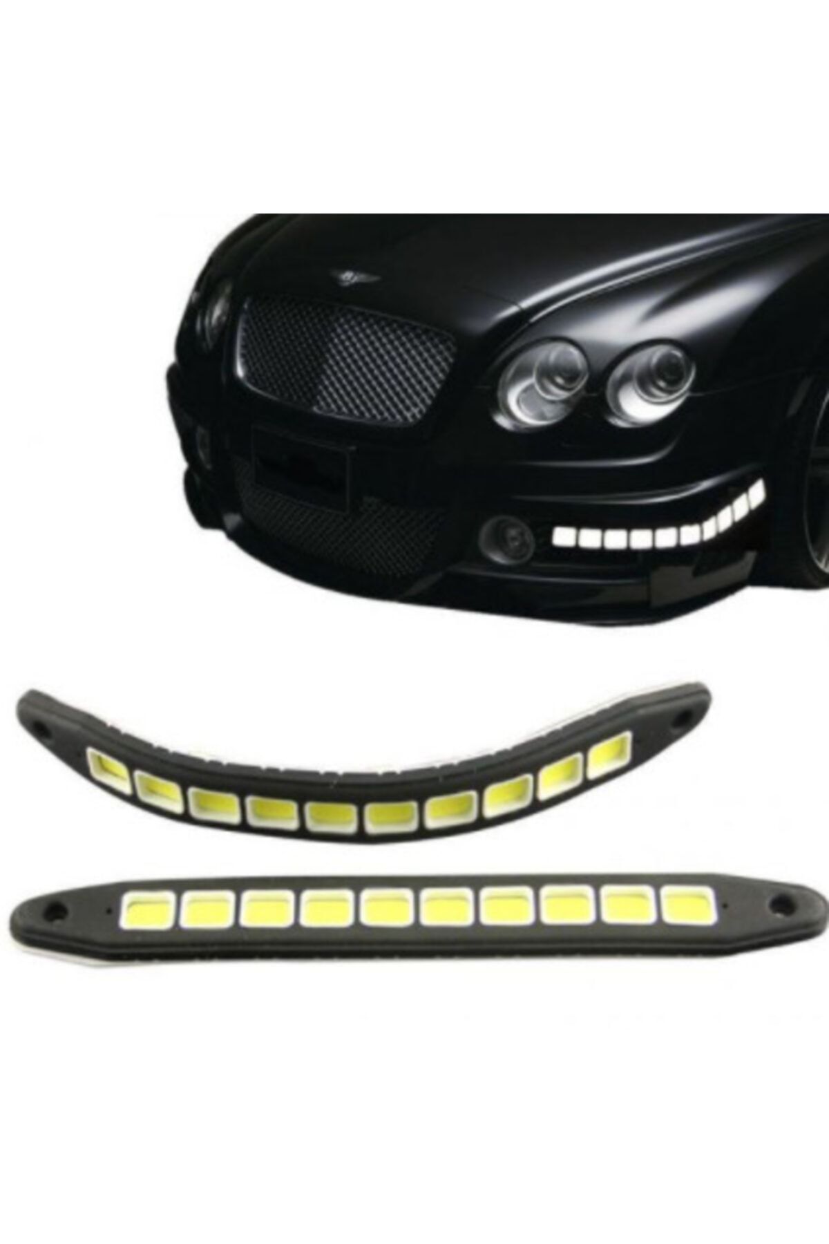 ŞüsCarOto Carub 10 Led Gündüz Ledi Lamba 12v Sıralı Cob Elastik Beyaz 2 Adet