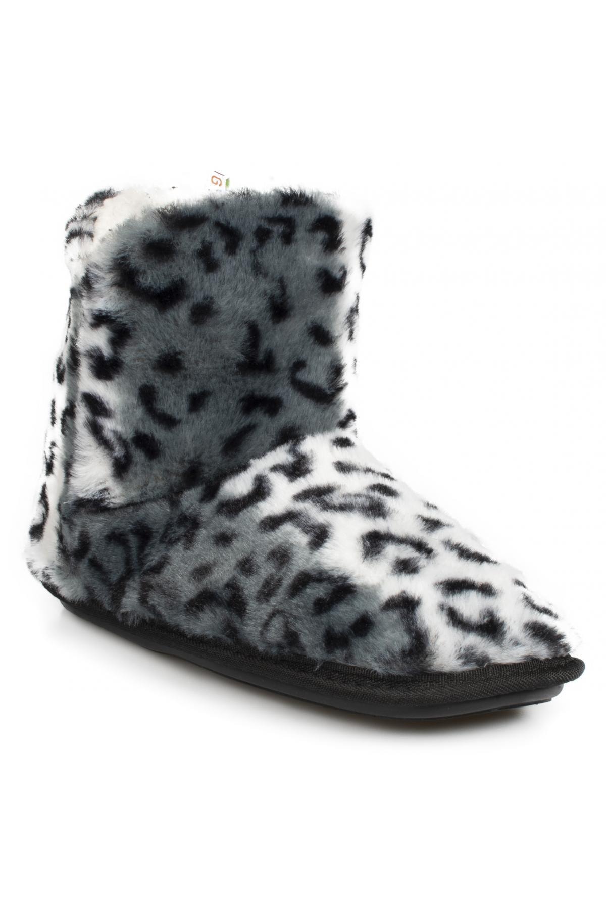 Twigy Tt0200 Tw Leopard Ev Gri Kadın Panduf