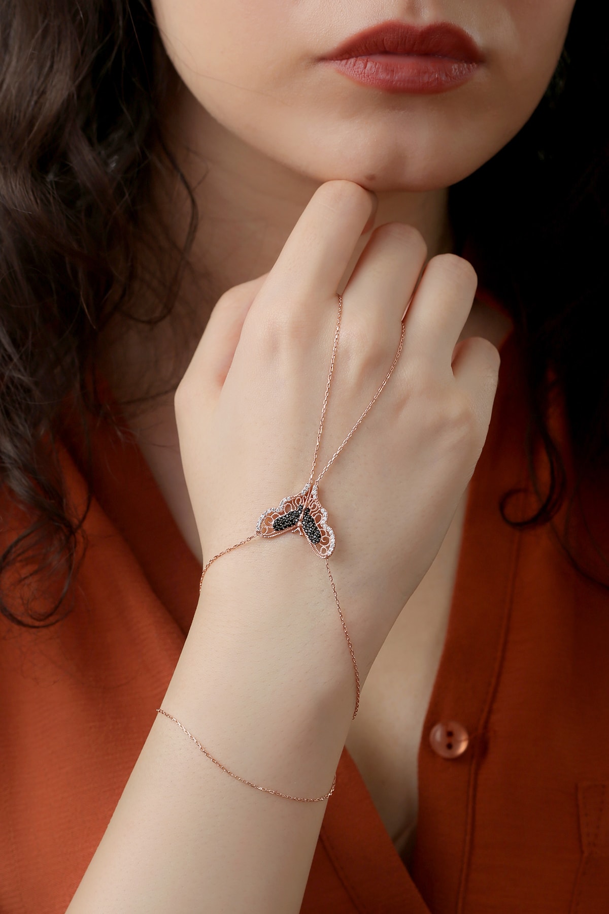 Syr Silver Kadın Rose Kelebek Gümüş Şahmeran