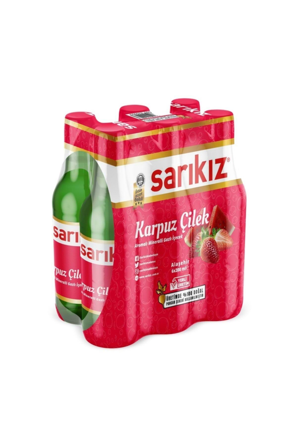 Sarıkız Karpuz Çilek Aromalı Mineralli Gazlı Içecek 250ml*6
