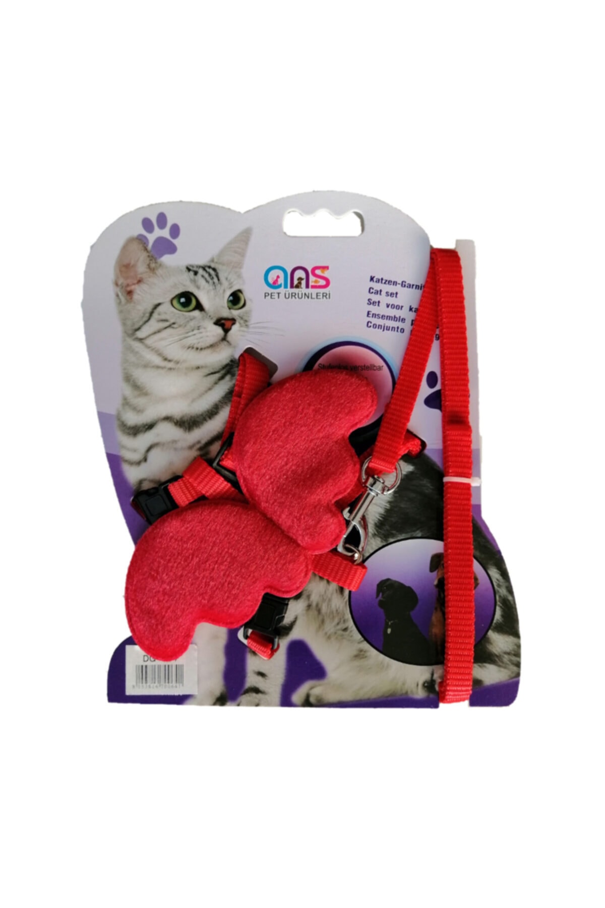 EvimShopping Atlantik Kanatlı Melek Kedi Göğüs Bel Tasması 20*32 Cm Kırmızı