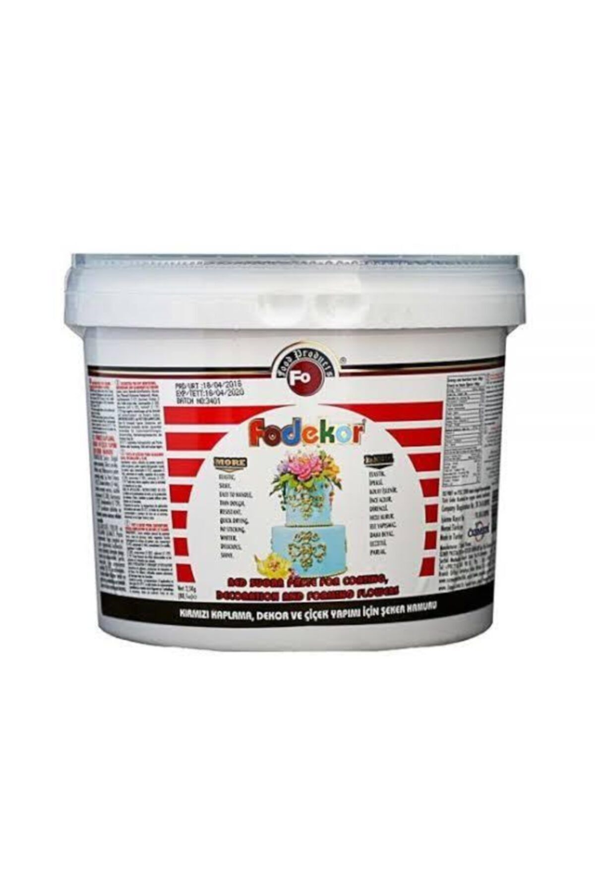 FO Sansoy Kırmızı Şeker Hamuru 2.5 Kg Kova