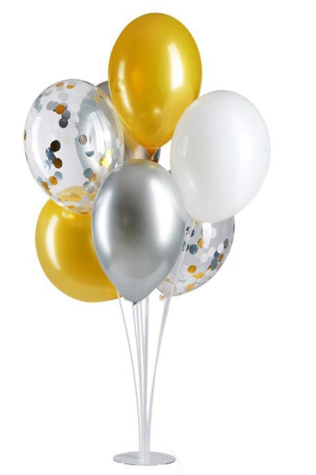 Parti dolabı Sarı Beyaz Standlı Lüks Balon Demeti