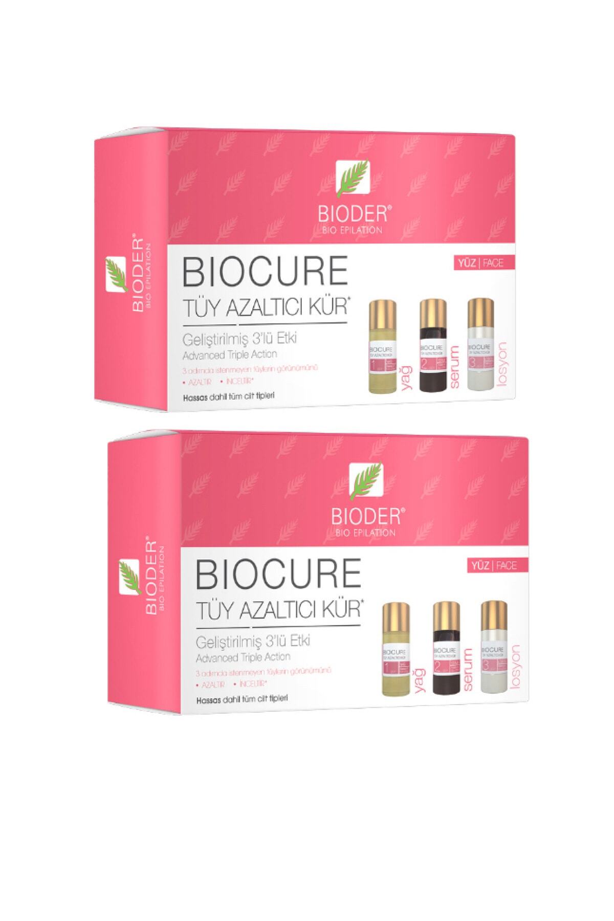 Bioder 3'lü Etki Tüy Azaltıcı Kür Yüz Için 3x5 ml X2 Adet