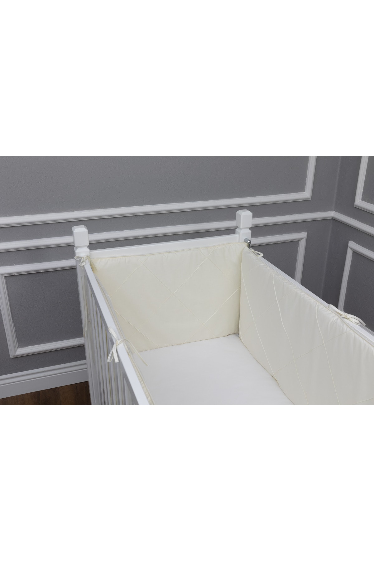 MAYA BABY Krem Klasik Yan Koruma Seti 3 Parça 80x130