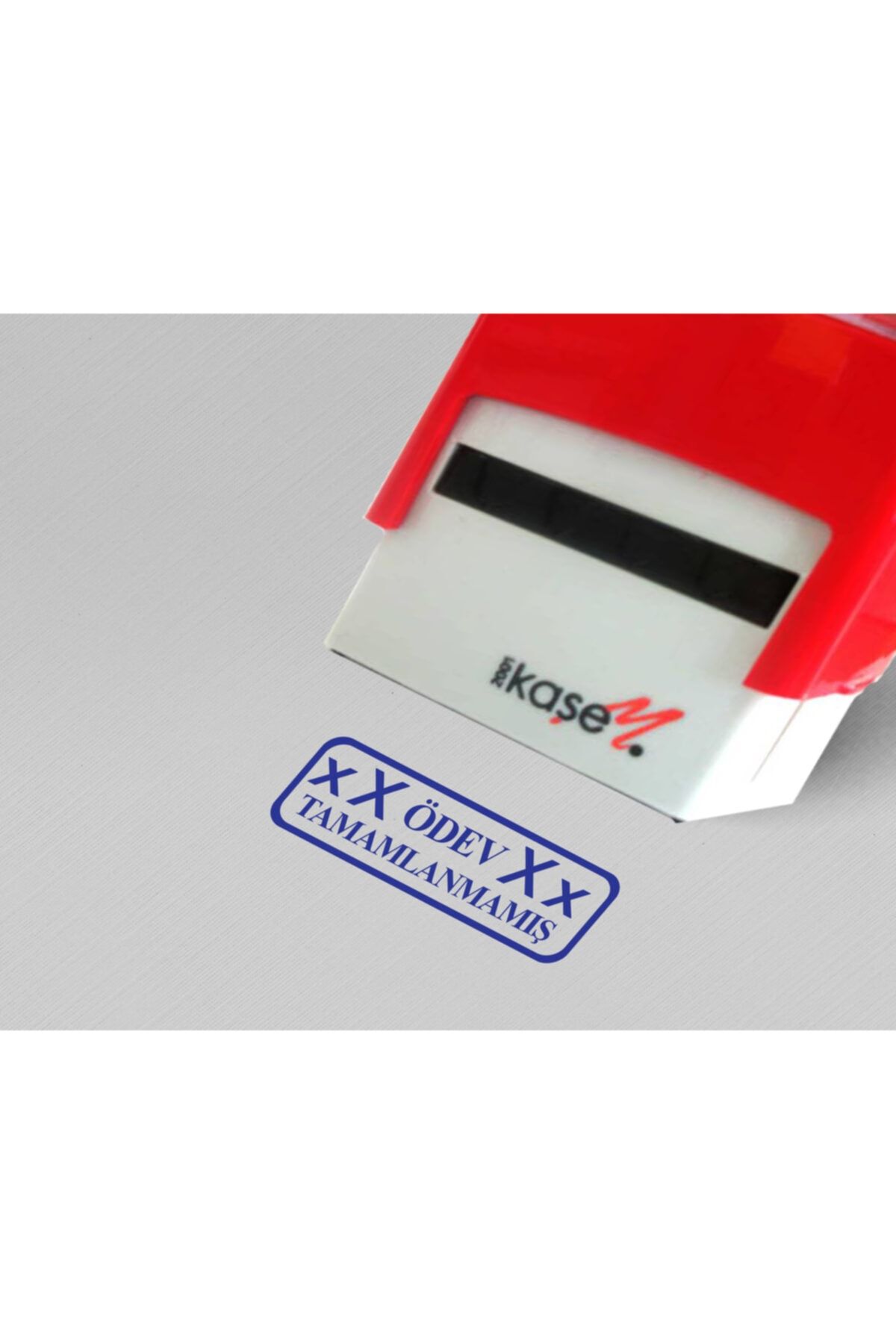 Melis Lazer Mavi Mürekkep  Öğretmen Kaşesi Ödev Tamamlanmamış 40x16 mm
