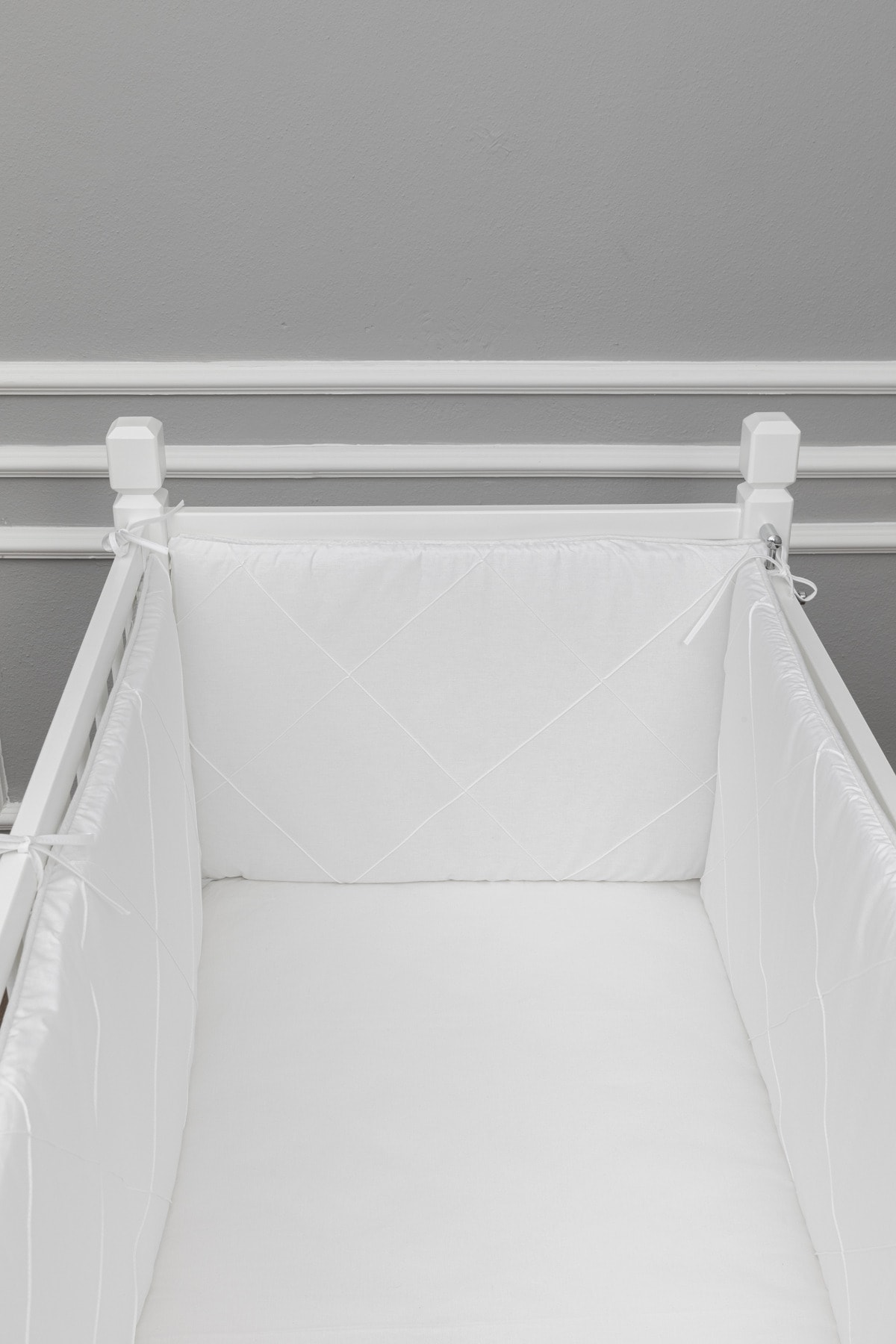 MAYA BABY Beyaz Klasik Yan Koruma Seti 3 Parça 70x140