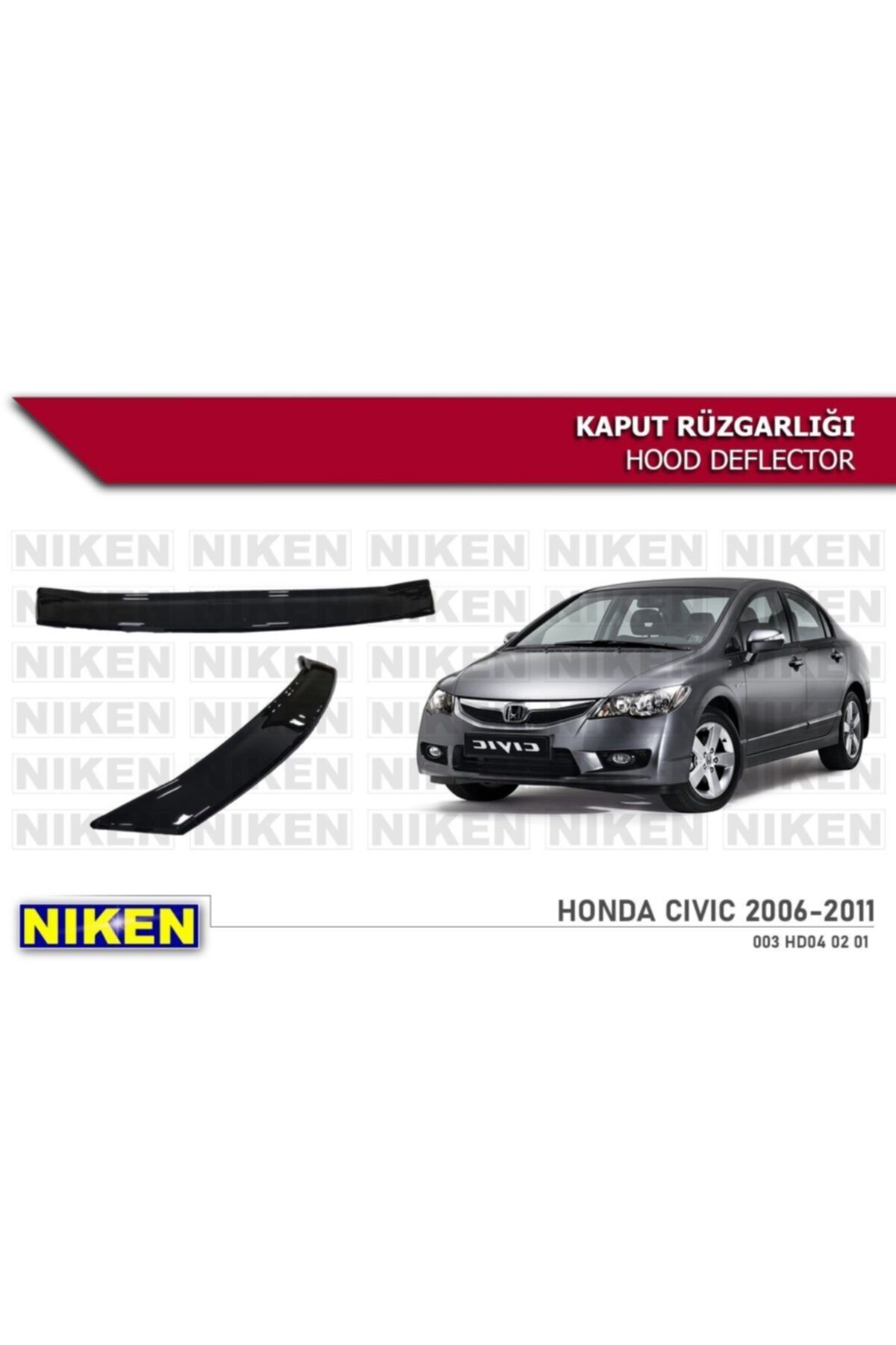 Niken Honda Civic Fd6 Kaput Rüzgarlığı Koruyucu 2006 / 2012
