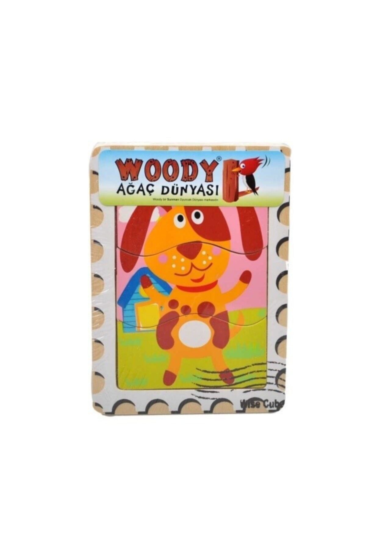 Woody Tahta Puzzle Hayvanlı 3 Parça Köpek