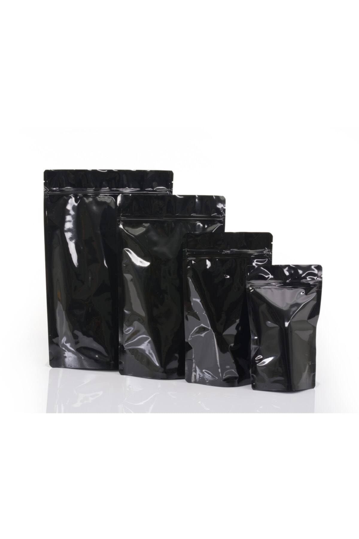 onlinepoşet Siyah Alüminyum Kilitli Doypack 50 Adet - 20x30 Cm