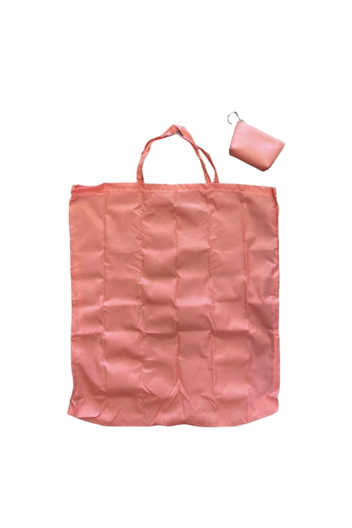 Nilnewshop Katlanabilir Pembe Renk Çanta İçi Bozuk Para Cüzdanlı Market Alışveriş Çantası
