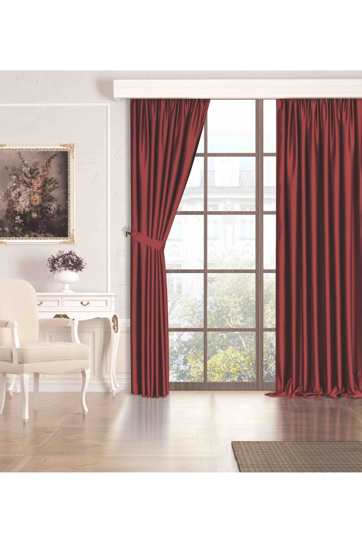 Perle Quartz Blackout Series Bordo Rengi Karartma Güneşlik Perde
