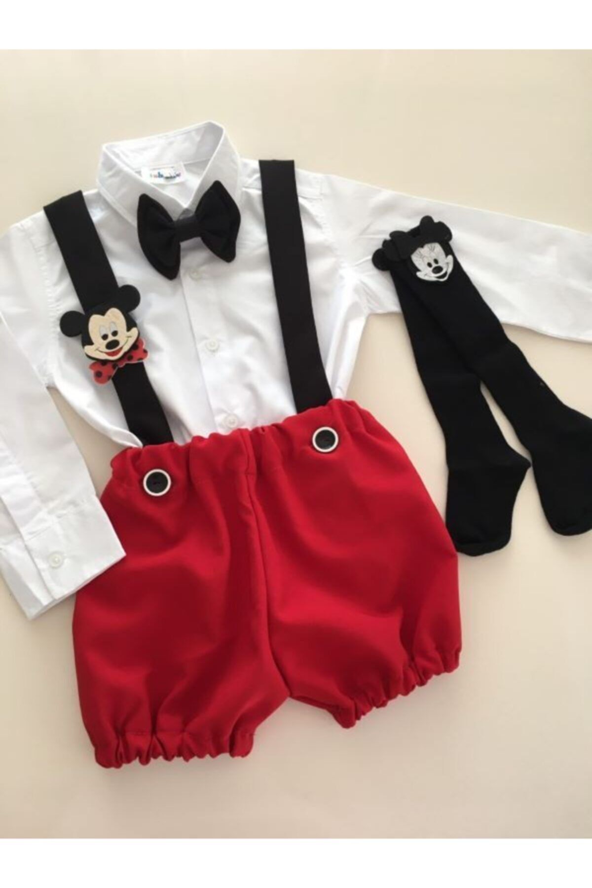 tubibebe Mıckey Mouse Doğum Günü Kıyafeti Bebek Kostüm Fotoğraf Çekimi Kostümü 1 Yaş Doğum Günü