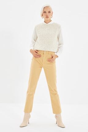 TRENDYOLMİLLA Taba Yüksek Bel Bootcut Jeans TWOAW22JE0436