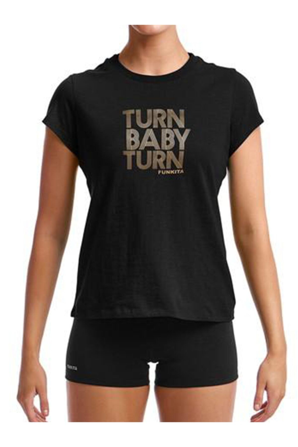 FUNKİTA Turn Baby Turn Gold Kadın T-shirt