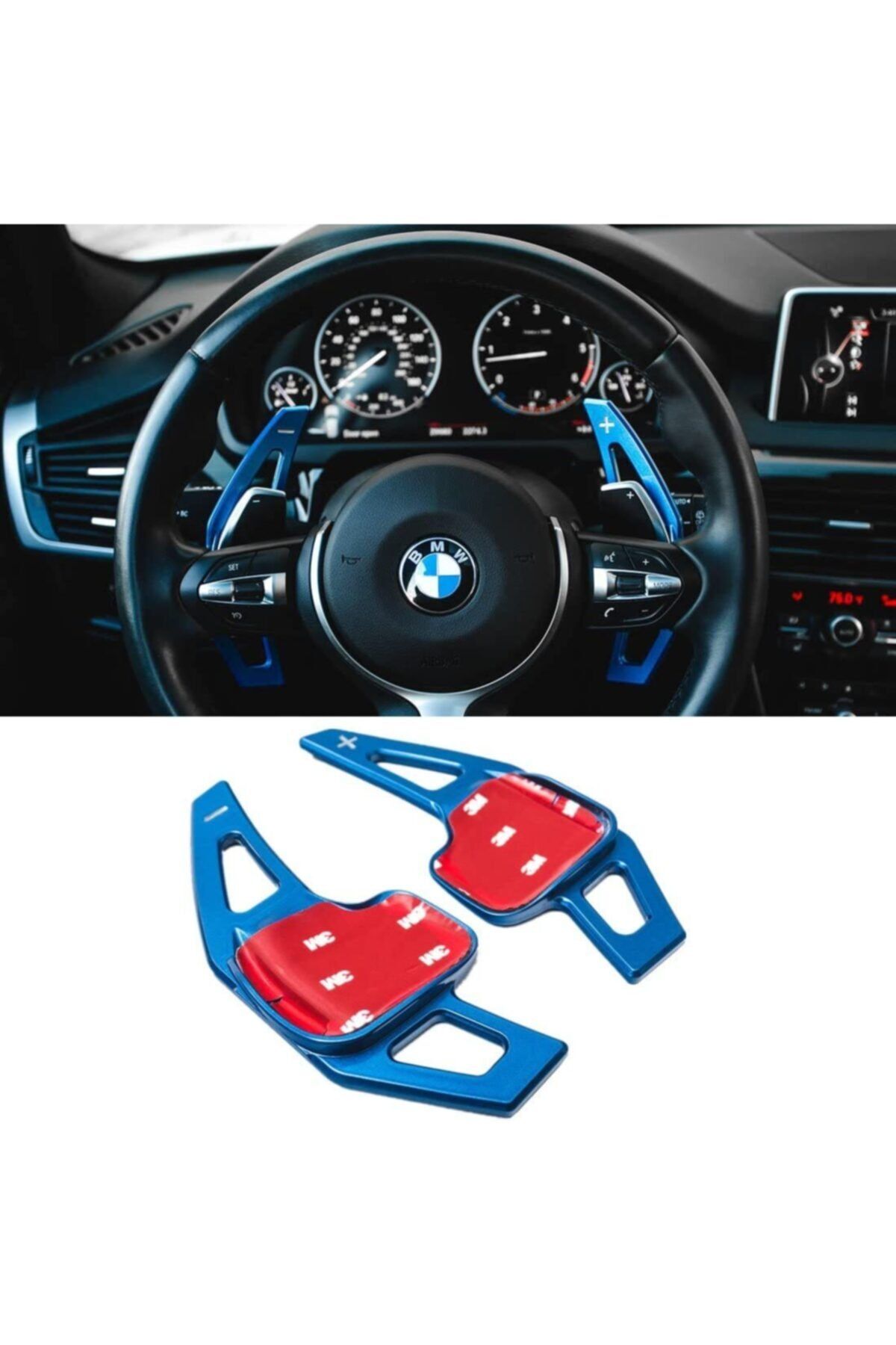 OEM Bmw F30 3 Serisi Direksiyon F1 Kulakcık Mavi Paddle Shift Metal