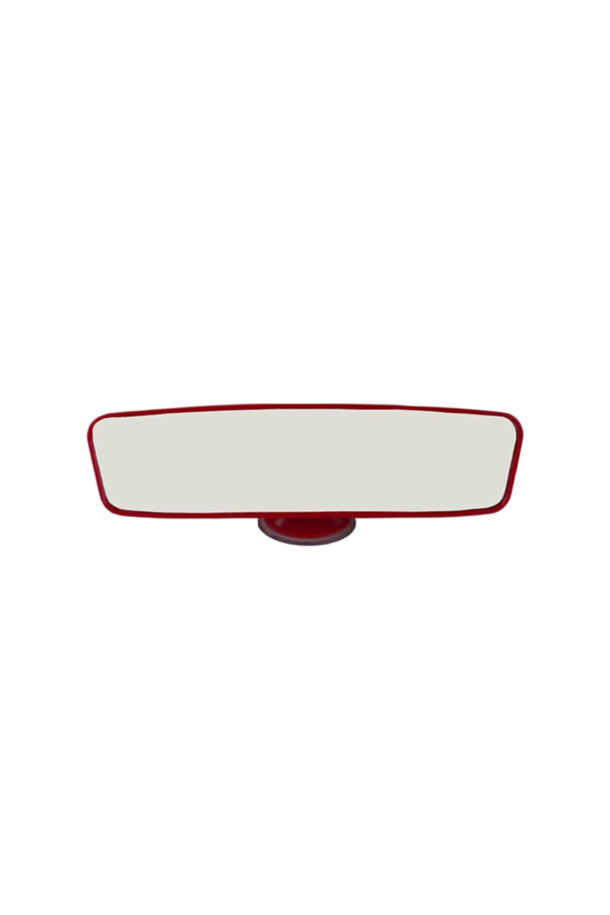otodemir Araba Dikiz Aynası - Oto Iç Ayna - Araç Içi Dikiz Ayna - Vantuzlu Dikiz Ayna - 24cm Kırmızı Renk