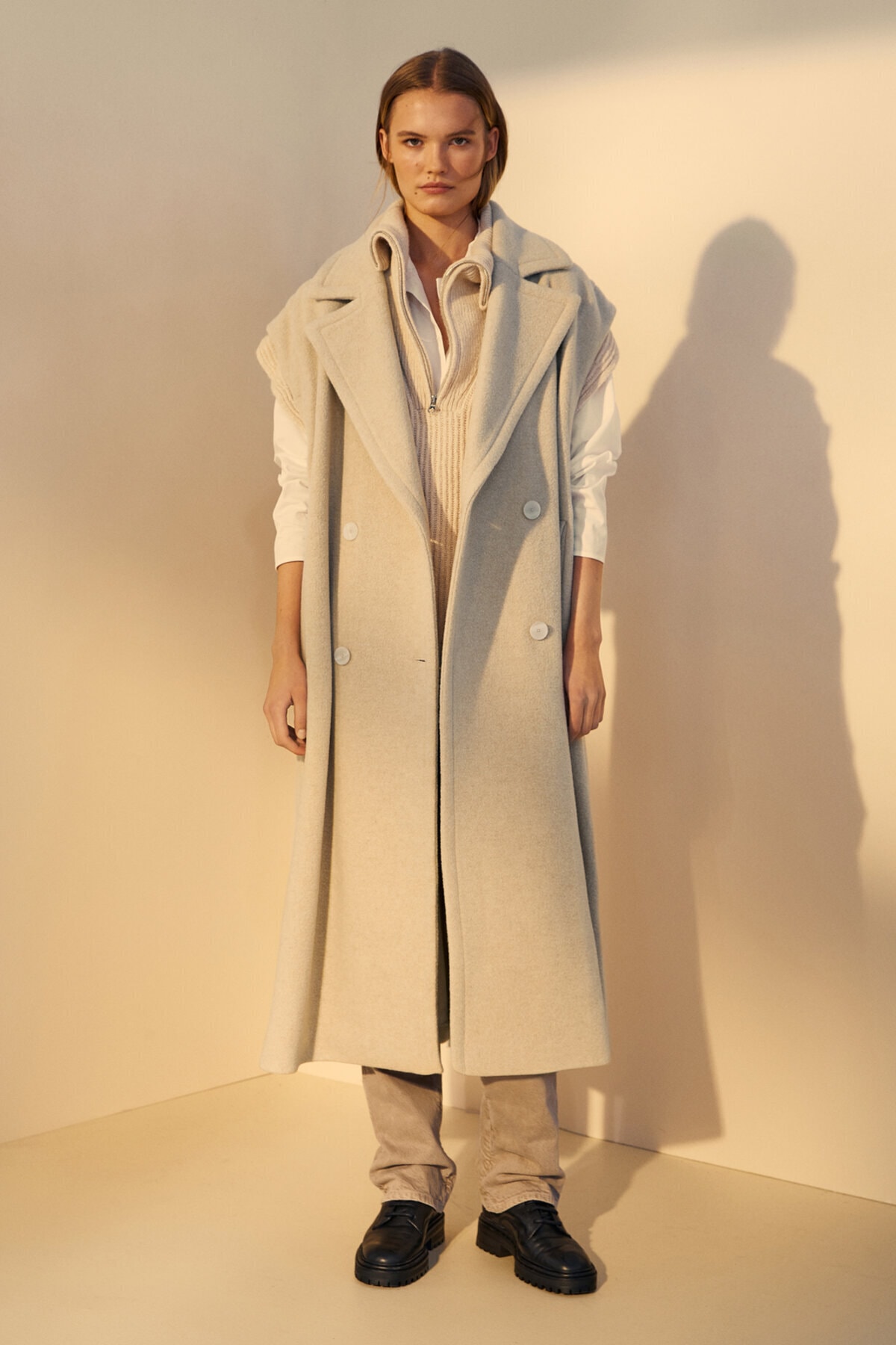 Massimo Dutti Kadın Uzun Yün Yelek 06460699