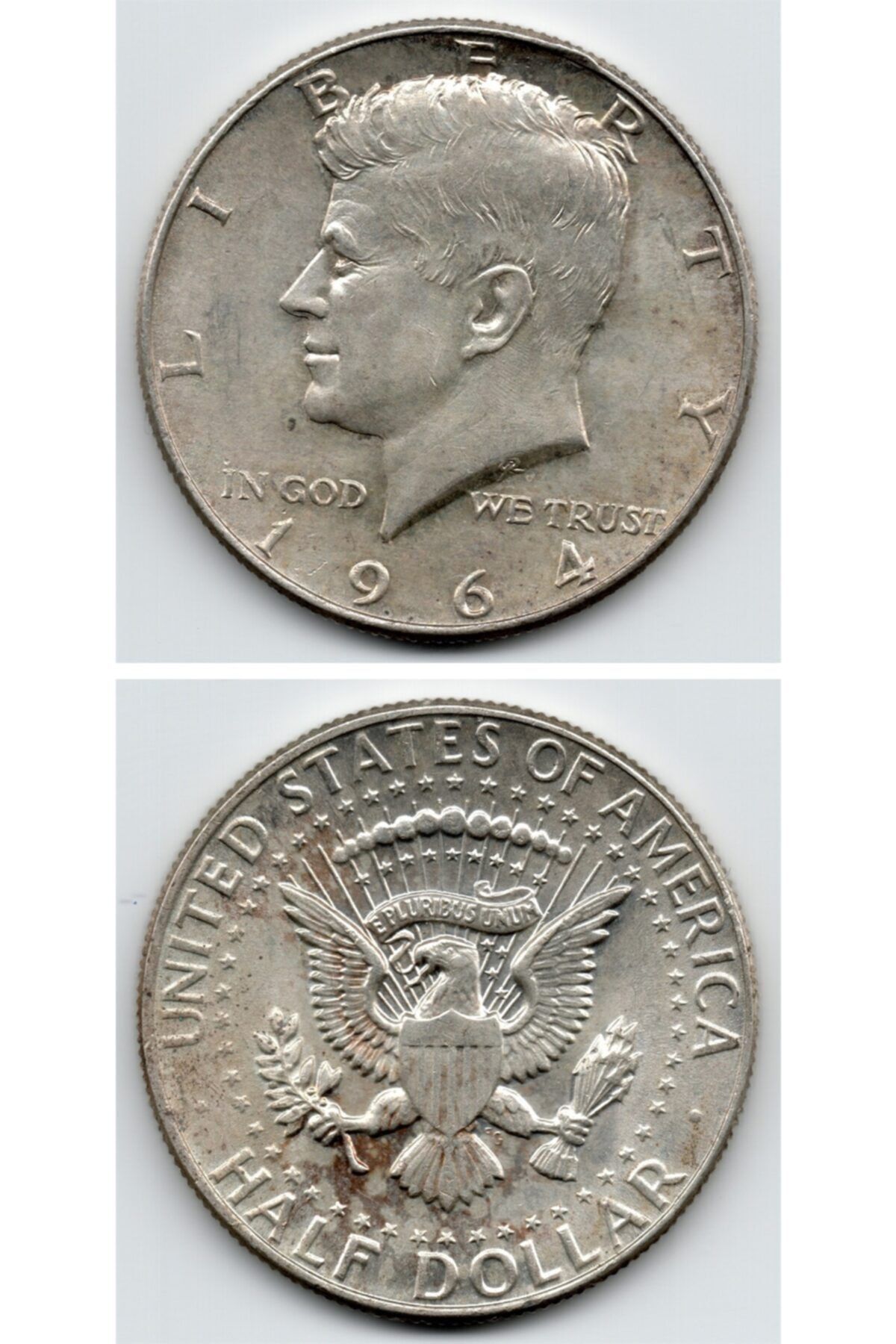 Benim Koleksiyonum Amerika Birleşik Devletleri, 1964 1/2 Dolar, Çil Gümüş Eski Yabancı Madeni Para