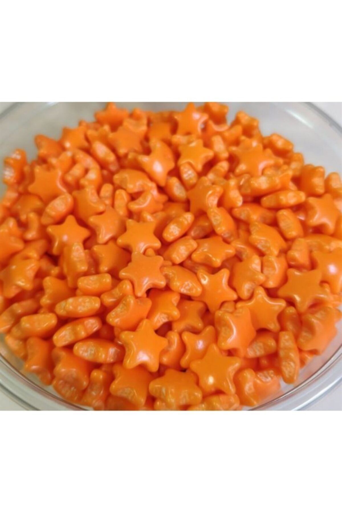 Adana Pasta Malzemeleri Renkli Şeker Yıldız Turuncu 100 gr